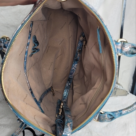 ☆ Brahmin 2 SET Duxbury Melbourne Purse Bag Satchel Ocersized Wristlet - Picture 9 of 15